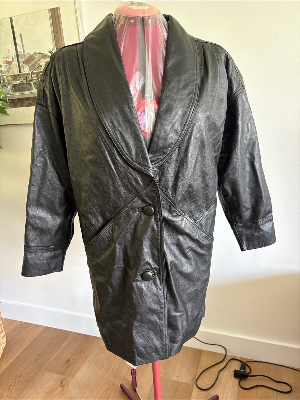 Preston & York Black retro Leather Jacket